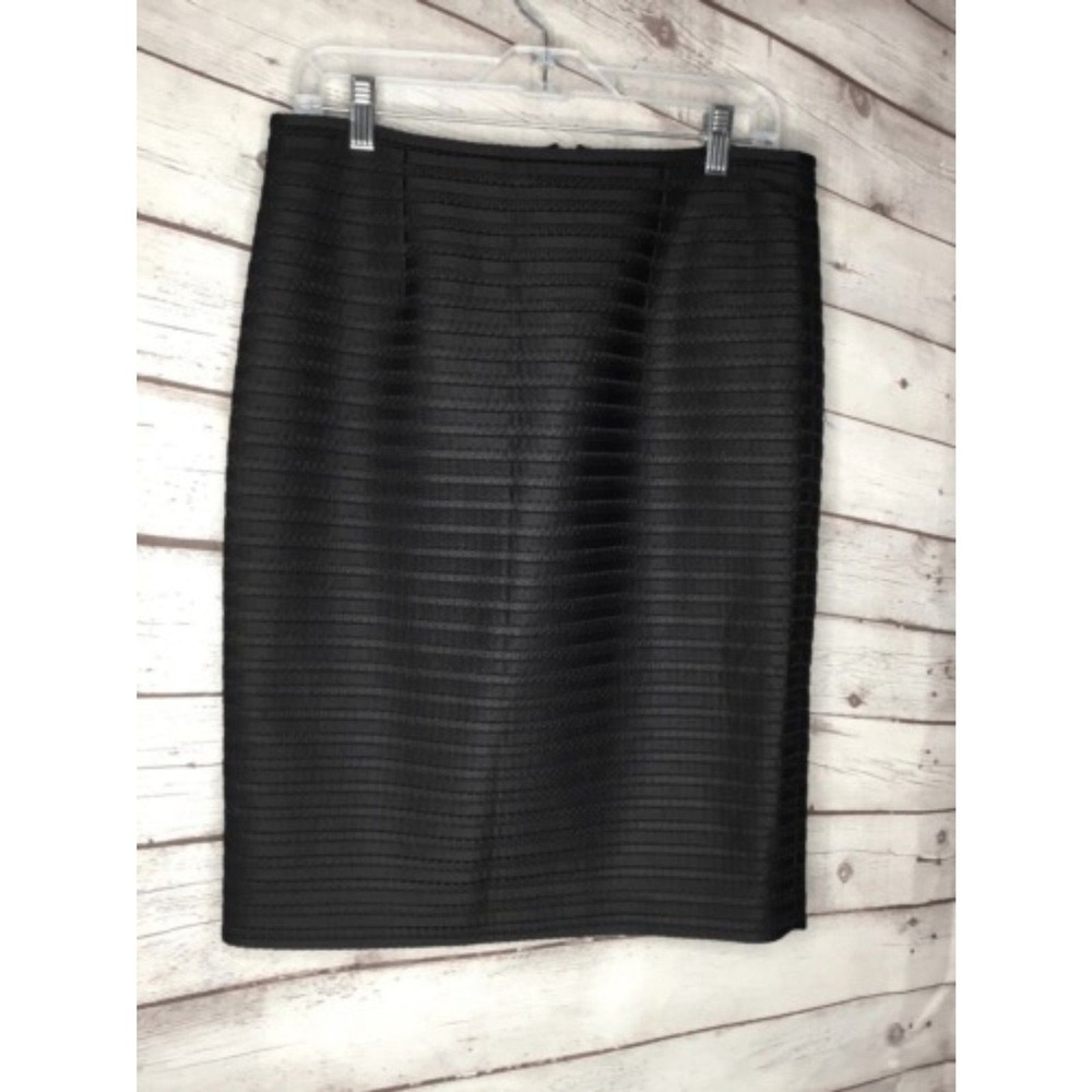 NWOT Calvin Klein Striped Textured Back Zip Midi‎ Pencil Skirt Women 8 Vietnam